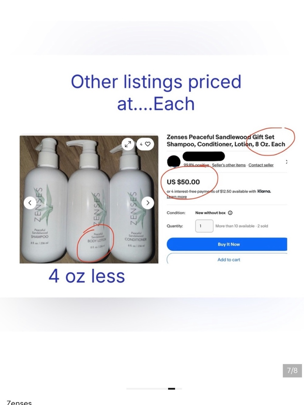 ONE BOTTLE 🍃LOTION🍃 ZENSES PEACEFUL SANDALWOOD 12.1 oz - Picture 6 of 9